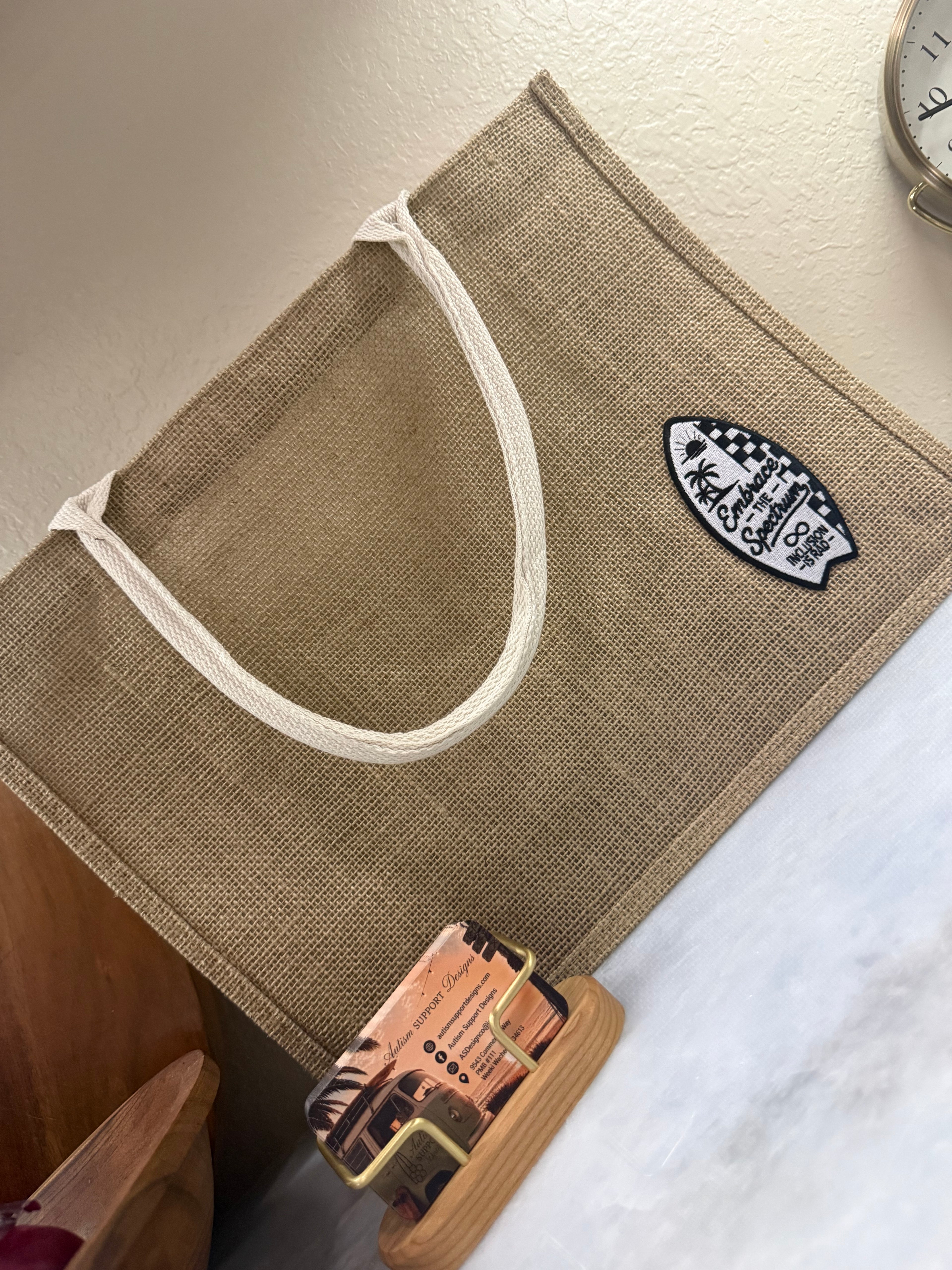 Embrace The Spectrum Burlap Tote