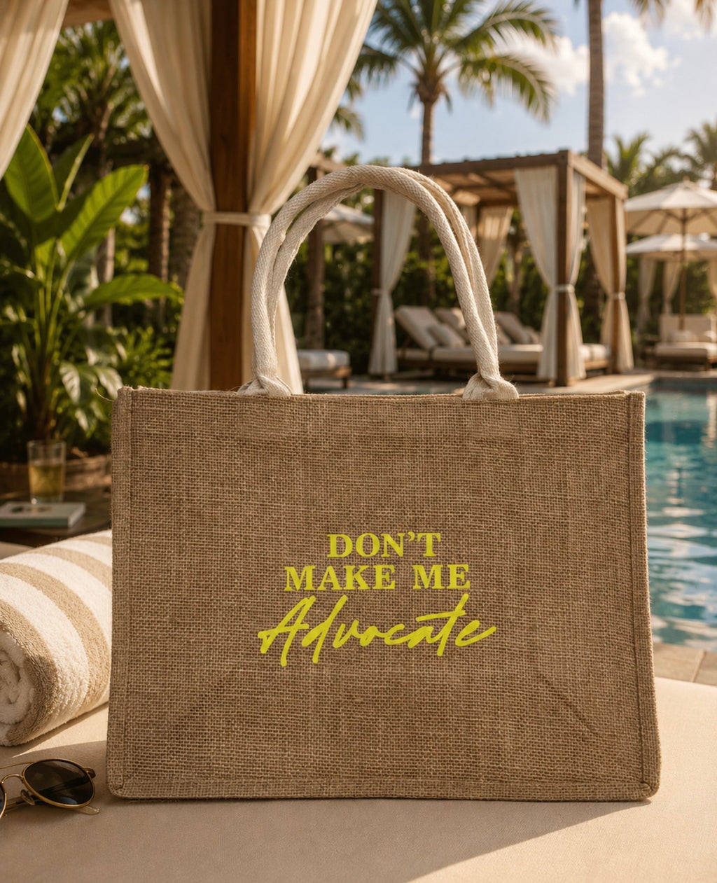Burlap Tote - Don’t make me Advocate