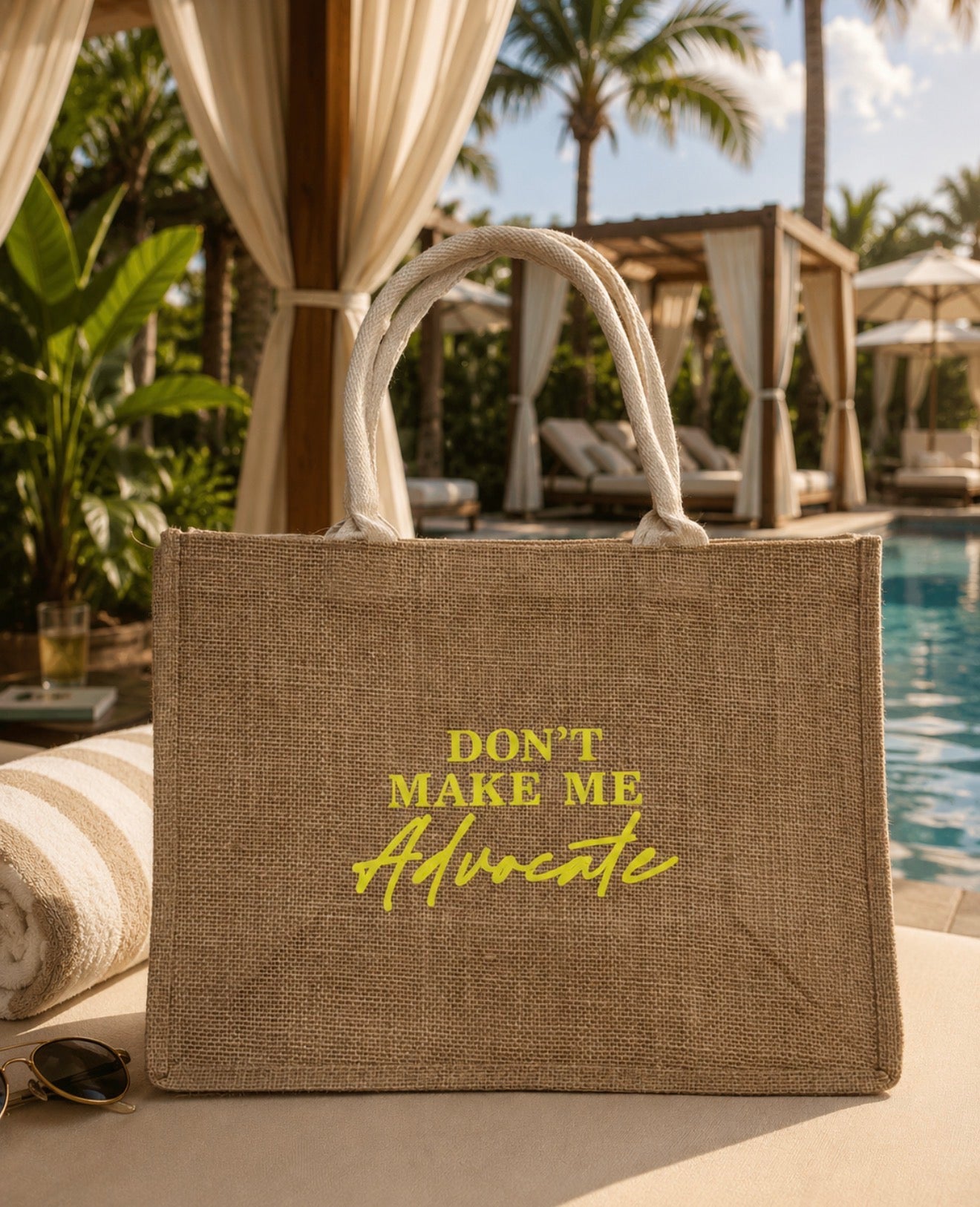 Burlap Tote - Don’t make me Advocate