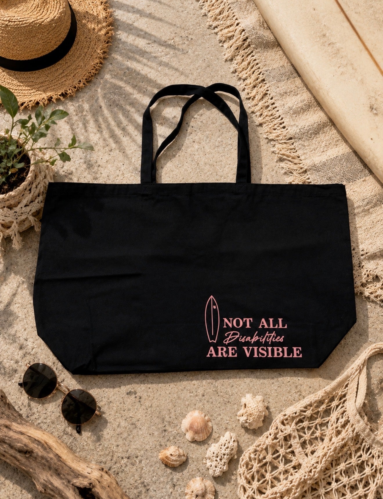 Oversized Tote - Canvas - Not all disabilities are visible