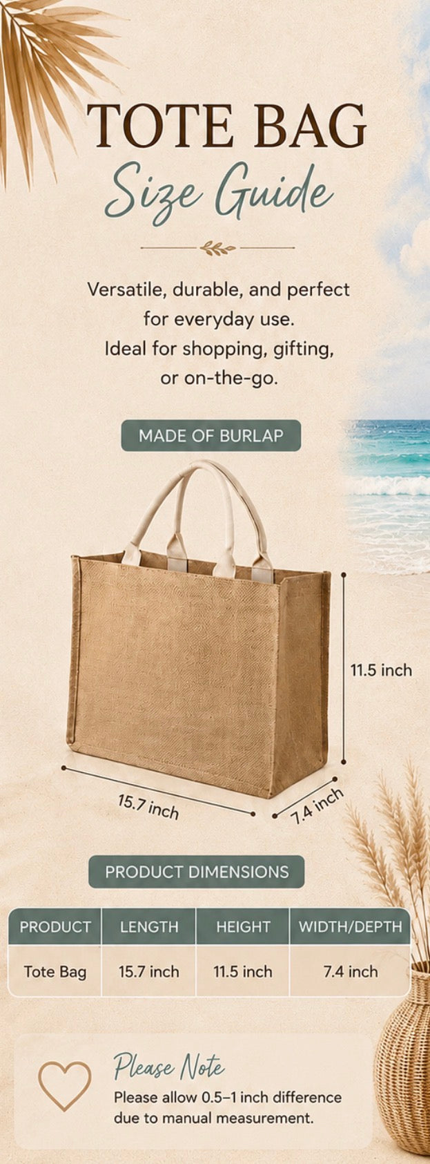 Autism Acceptance - Burlap Handbag